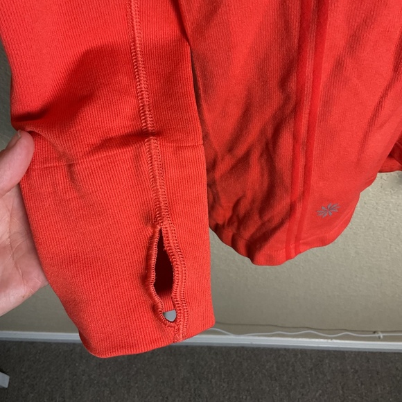 Athleta Womens Medium Orange Pullover Half Zip Tech Athletic  Hoodie‎ Jacket - Picture 5 of 8